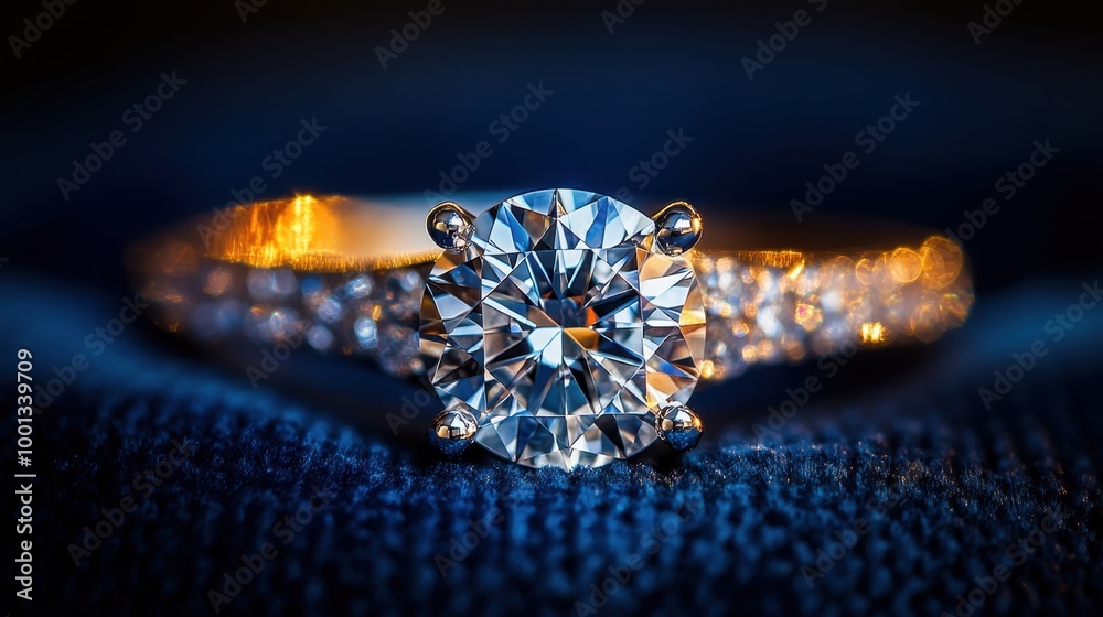 A stunning close-up of a sparkling diamond ring, showcasing the brilliance and clarity of the stone against a dark, textured background, perfect for jewelry promotions or wedding planning materials, A stunning close-up of a sparkling diamond ring, showcasing the brilliance and clarity of the stone against a dark, textured background, perfect for jewelry promotions or wedding planning materials,