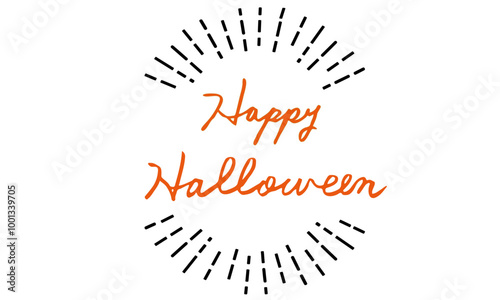 Happy Halloween　ハッピーハロウィン　筆記体　英文字