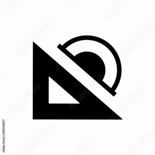 ruler for geometry icon sign vector