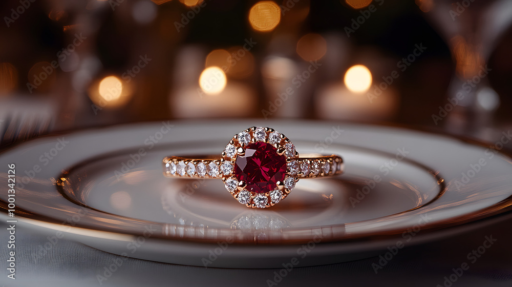 The Red Box Contains an Engagement Ring Placed on the Table
The Red Box Contains an Engagement Ring Placed on the Table