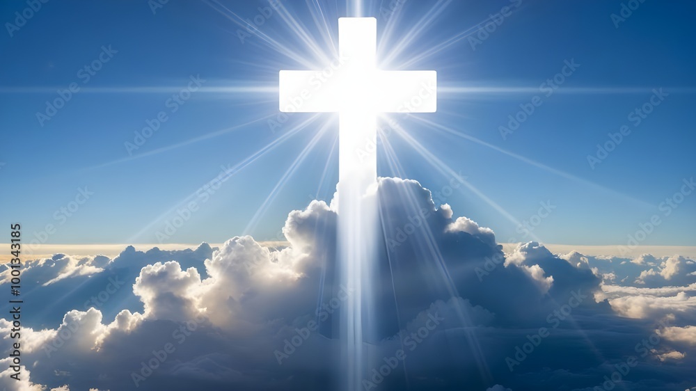 A cross with cloud A cross with cloud