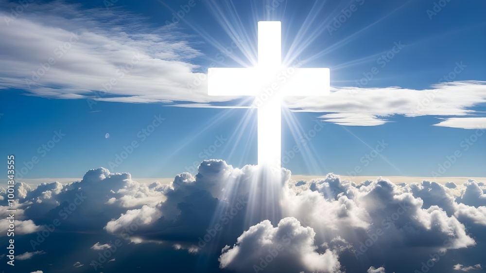 A cross with cloud A cross with cloud