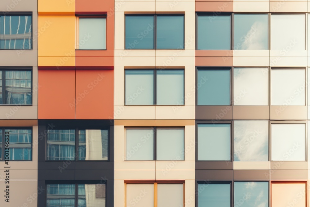 Modern Architecture with Colorful Windows and Facades