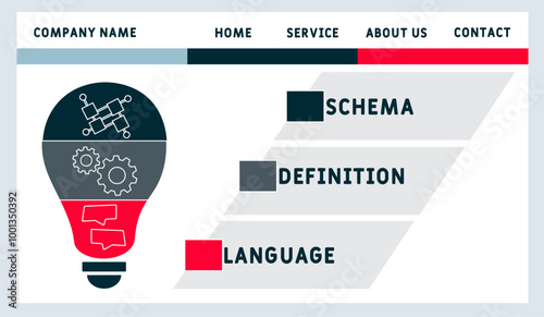 sdl - schema definition language acronym. business concept background. vector illustration concept with keywords and icons. lettering illustration with icons for web banner, flyer, landing photo