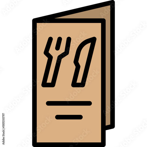 menu brochure or leaflet for ordering food in the eatery filled outline icon
