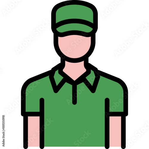 delivery driver in uniform filled outline icon