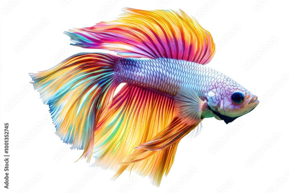 Multi color Siamese fighting fish - generative ai Multi color Siamese fighting fish - generative ai