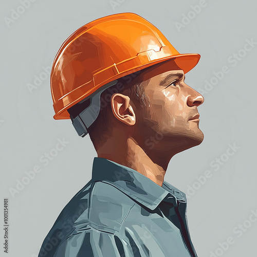 portrait of a worker with helmet