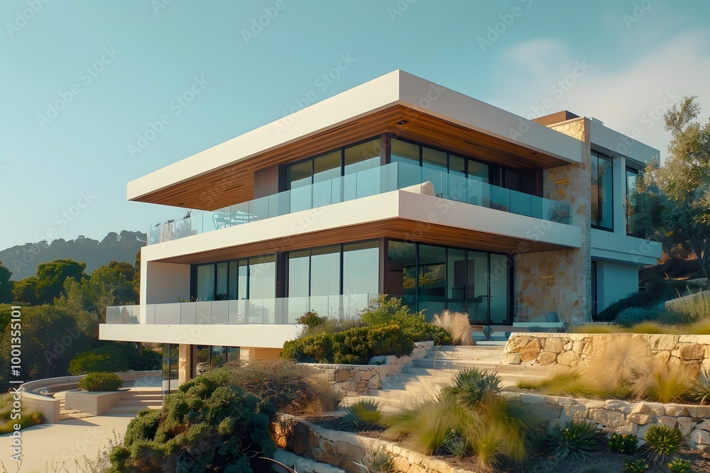Modern House with Hillside View Modern House with Hillside View