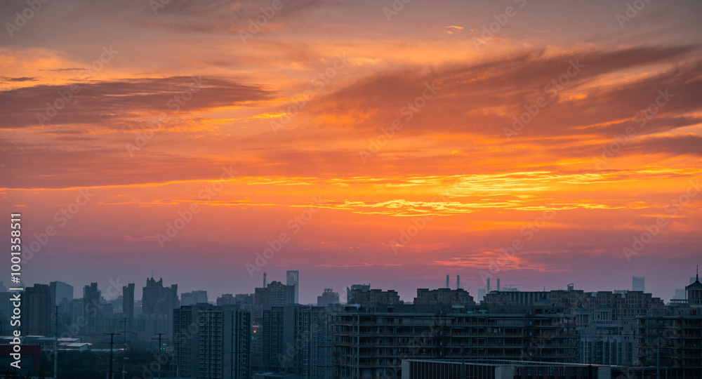Partial dusk scenery of Shanghai City, China Partial dusk scenery of Shanghai City, China