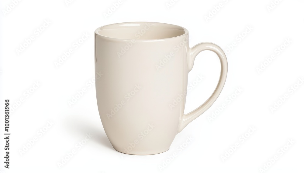 A ceramic coffee mug on solid white background, single object A ceramic coffee mug on solid white background, single object