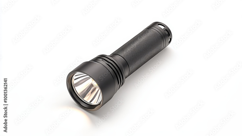 A small LED flashlight on solid white background, single object A small LED flashlight on solid white background, single object