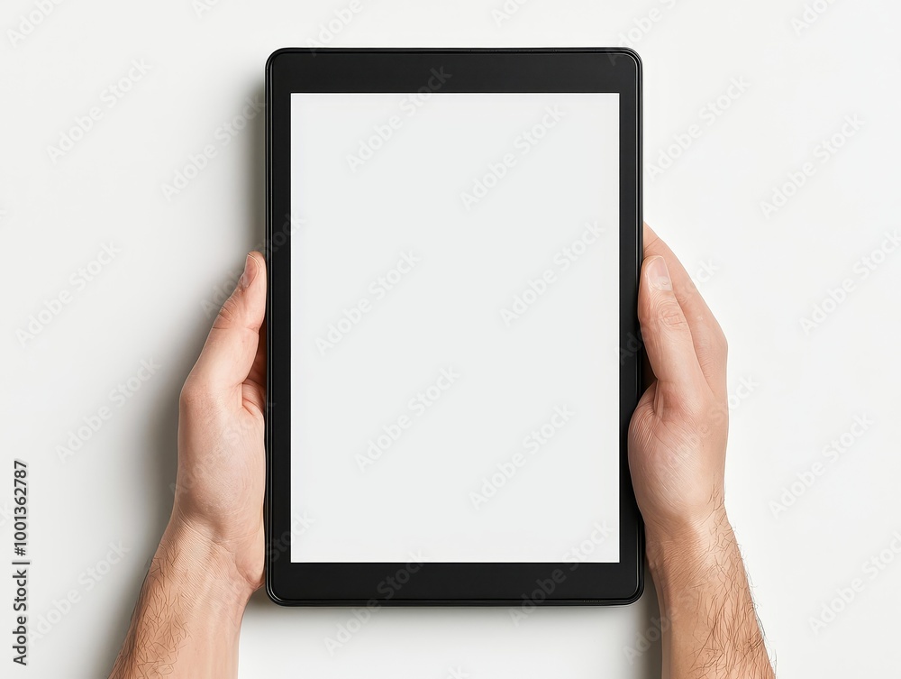 A black tablet on solid white background, single object A black tablet on solid white background, single object