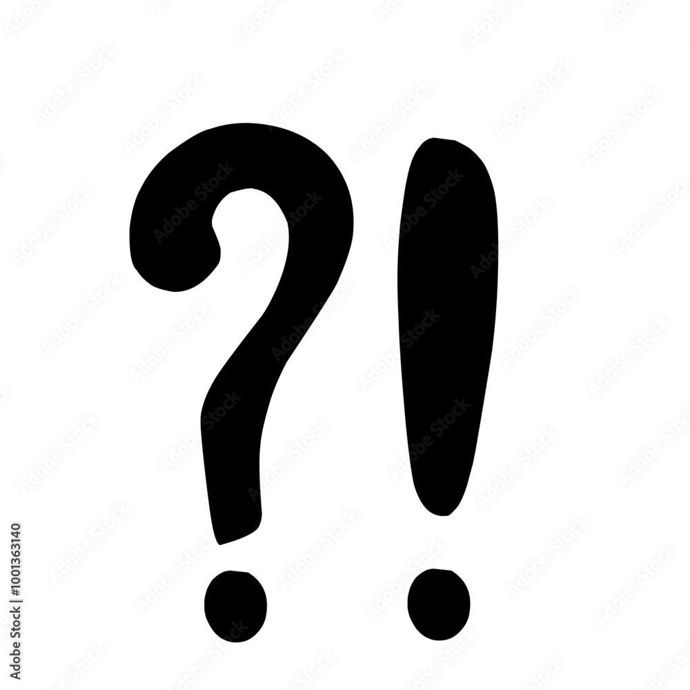 Hand Drawn Question Exclamation Mark Hand Drawn Question Exclamation Mark