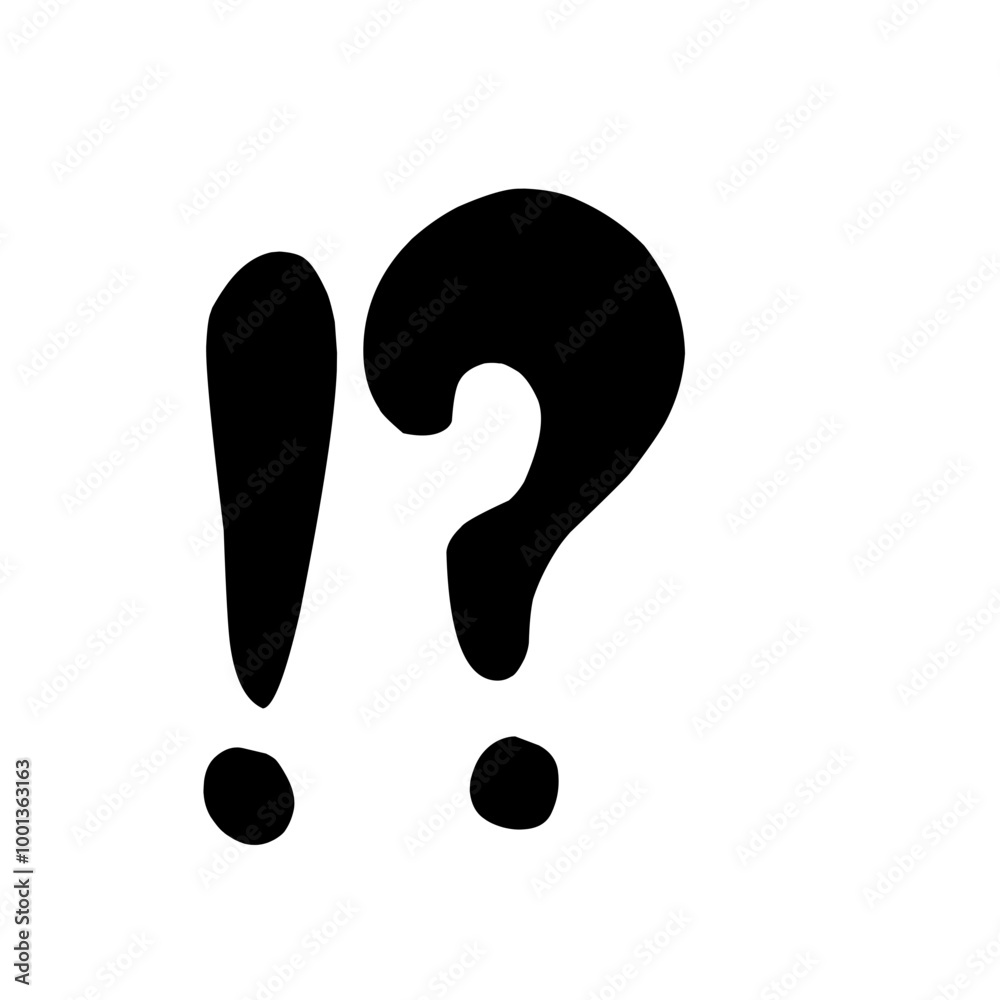 Hand Drawn Question Exclamation Mark Hand Drawn Question Exclamation Mark