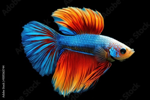 Multi color Siamese fighting fish - generative ai