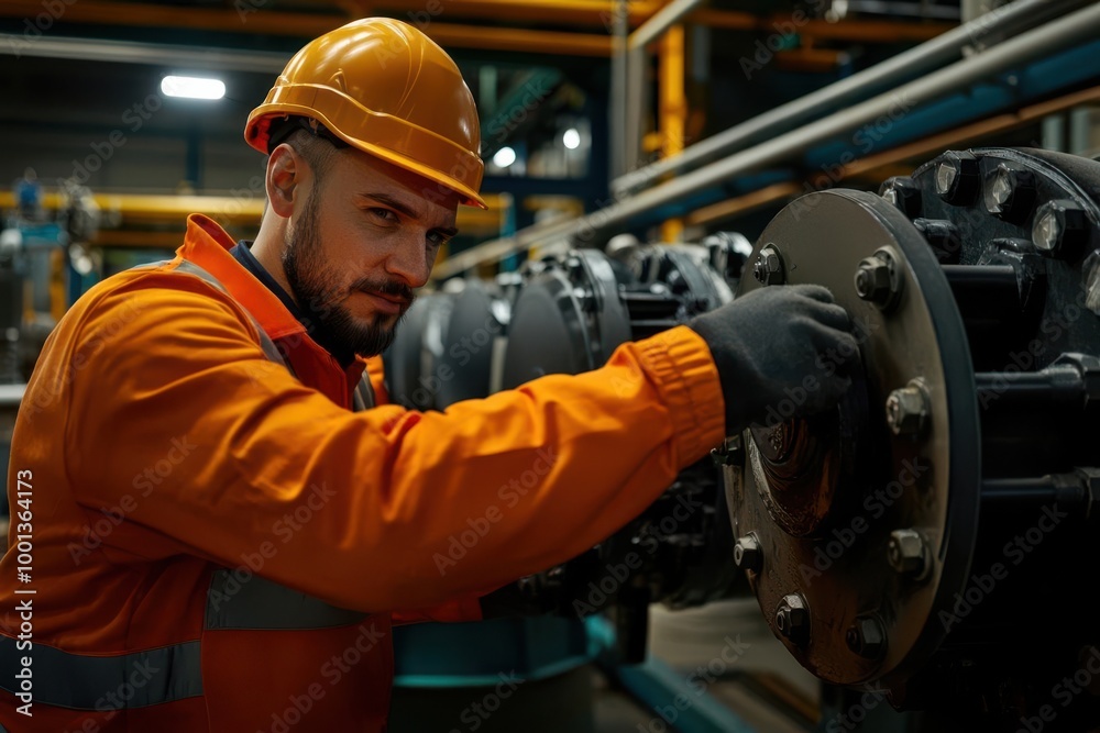Engineers implementing closed-loop water systems in a manufacturing facility, industrial engineer, sustainable water management