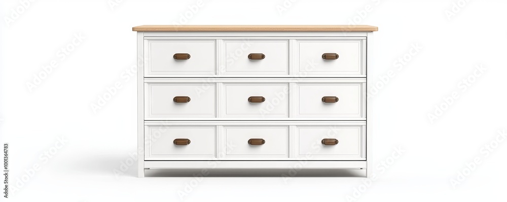 A large filing cabinet with drawers on solid white background, single object A large filing cabinet with drawers on solid white background, single object