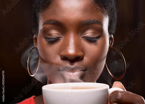 Woman drinking coffee