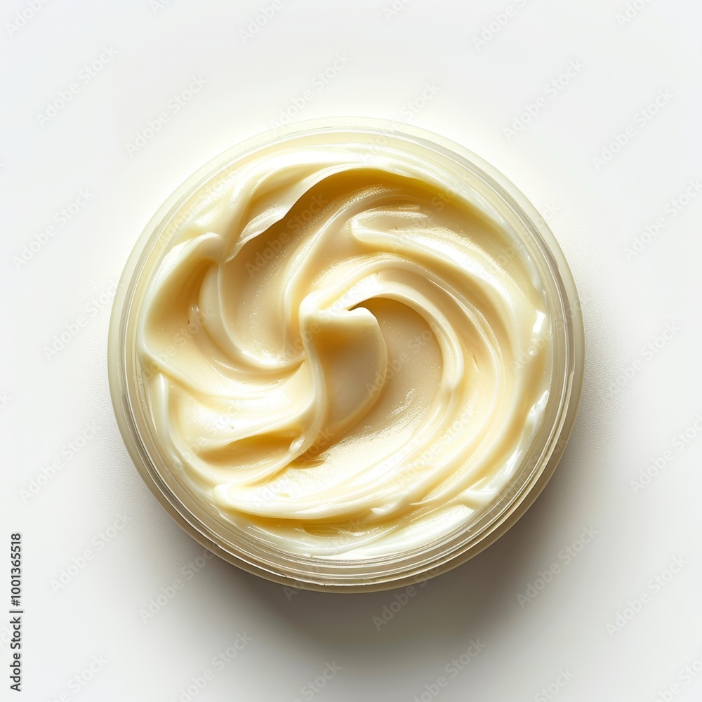 Photograph of body lotion, moisturizing skin, isolated on a white background