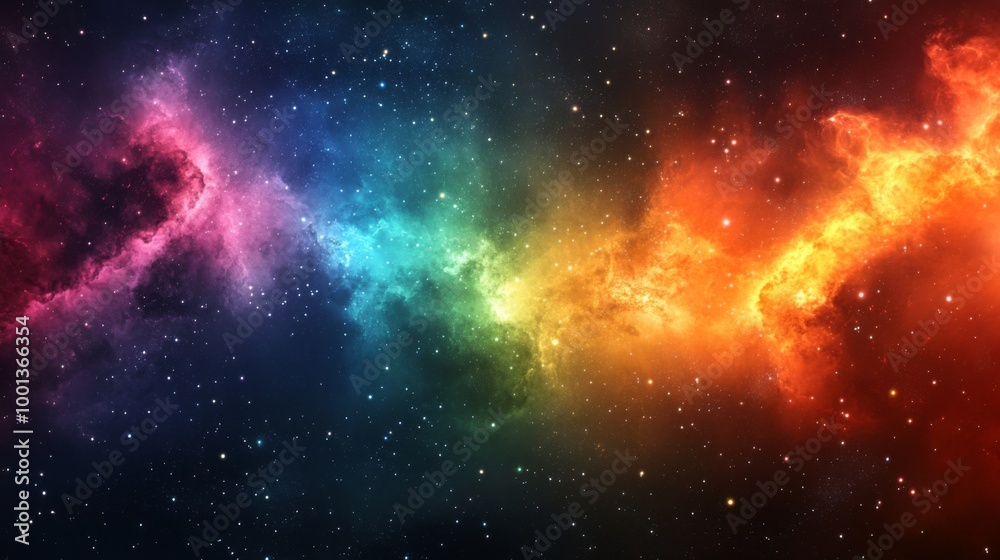 Fototapeta premium Vibrant Cosmic Nebula in Outer Space