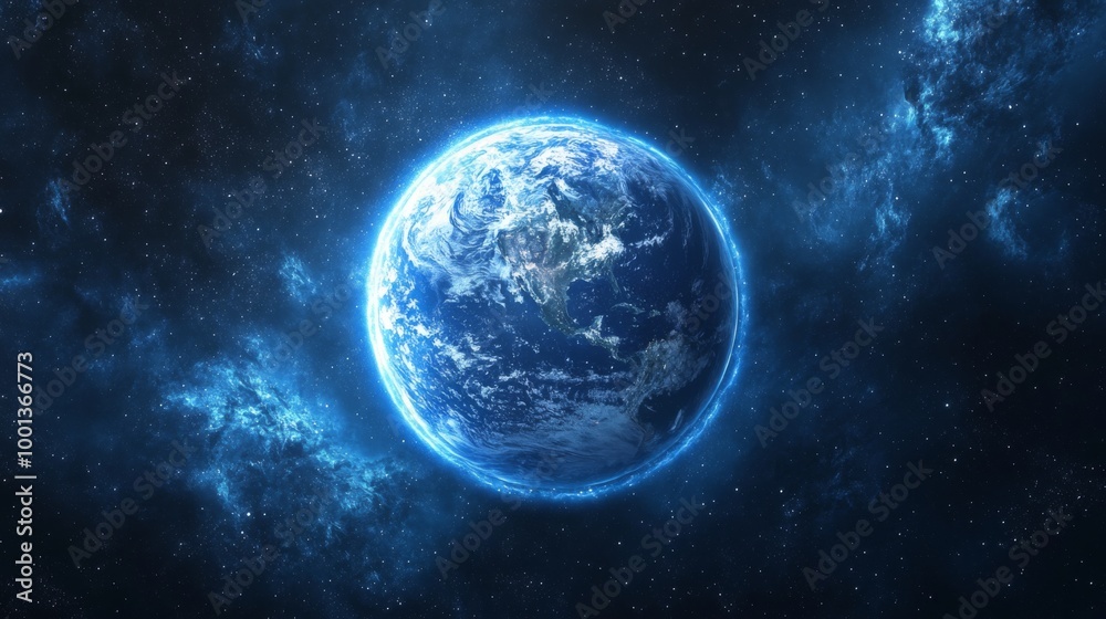 Fototapeta premium Earth in Cosmic Space