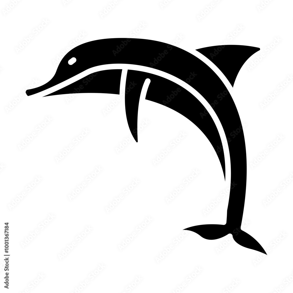 Fototapeta premium Dolphin black icon