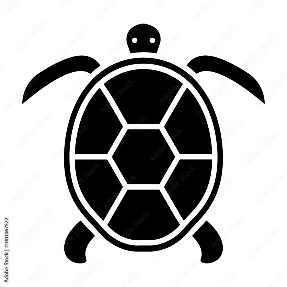 Fototapeta premium Sea turtle black icon