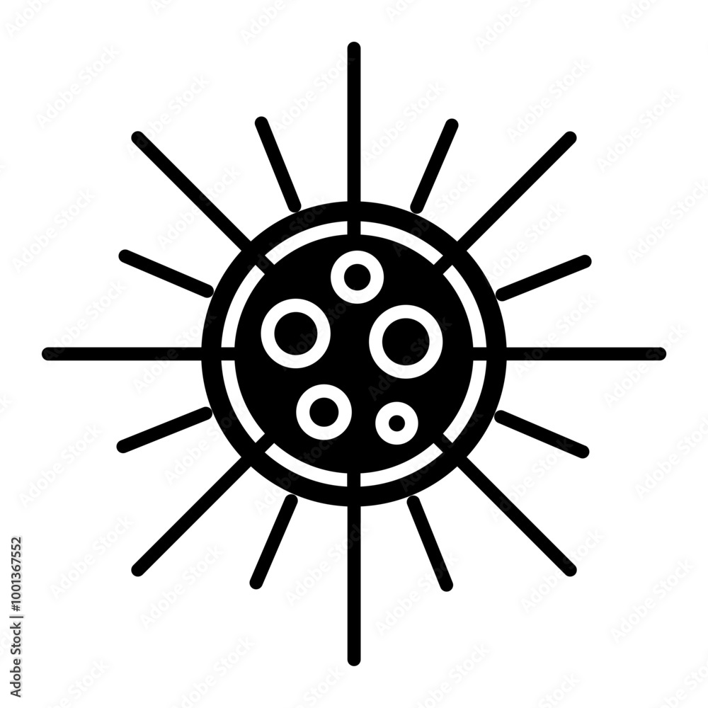 Obraz premium Sea urchin black icon
