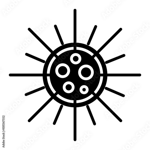 Sea urchin black icon