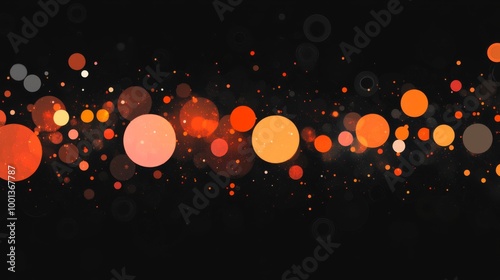 Abstract Digital Light Bokeh with Black Background