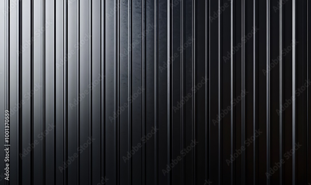 Obraz premium Metallic black texture. Steel sheet roof background. Iron corrugated background. 