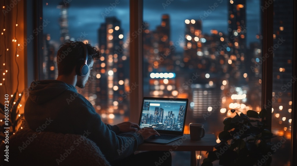 Obraz premium Nighttime Urban Work