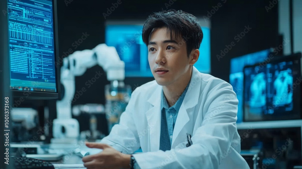Scientist in High-Tech Laboratory