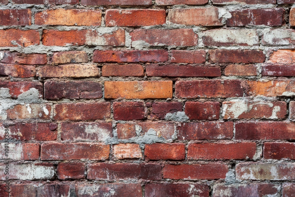 Obraz premium old red brick wall, with each individual brick