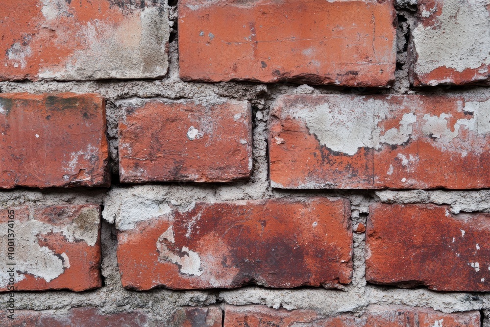 Obraz premium old red brick wall, with each individual brick