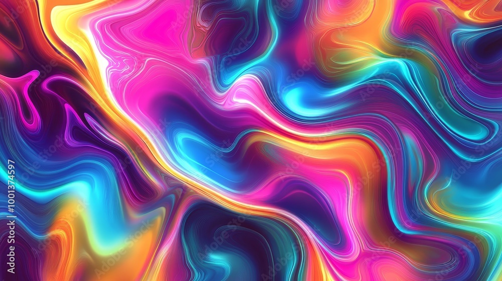 Fototapeta premium A vibrant abstract swirl of colors blending in fluid motion, creating a lively and energetic visual experience.