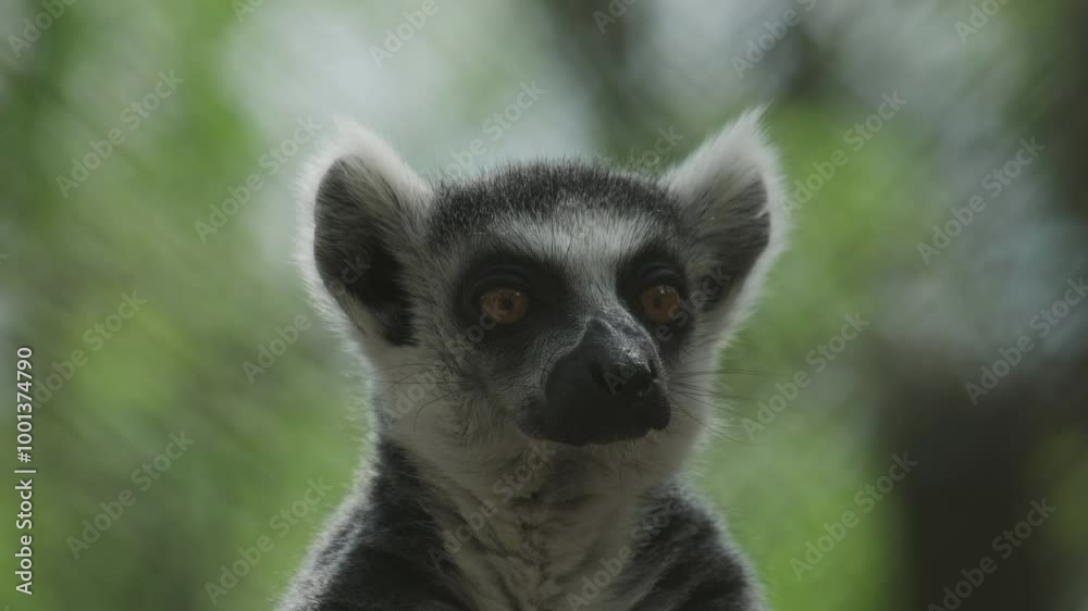 Ring tailed lemur sitting on branch of tree, 4k Ring tailed lemur sitting on branch of tree, 4k