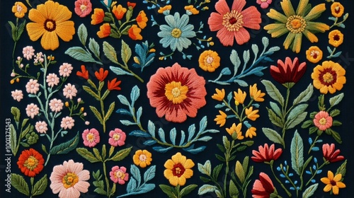 Bright Floral Embroidery: floral