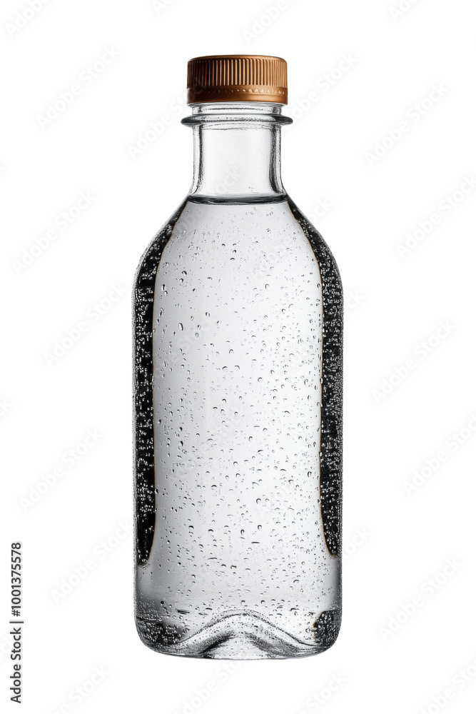 A bottle of water with a brown cap. on transparent background png A bottle of water with a brown cap. on transparent background png