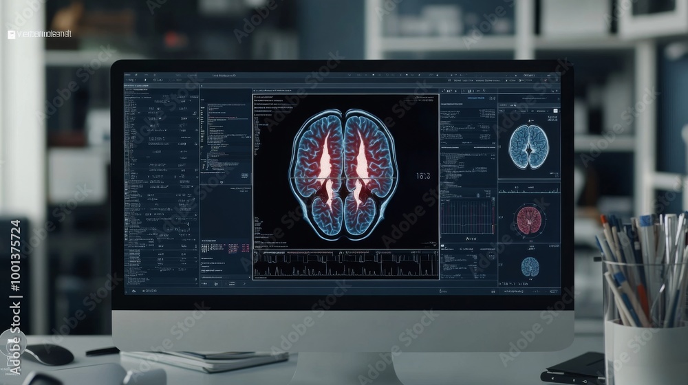 Fototapeta premium Brain Scan Imaging on Computer