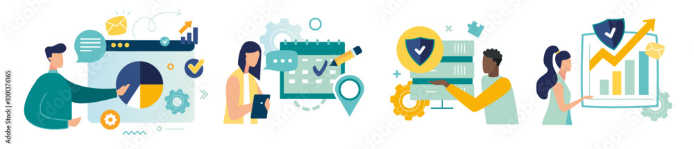 Team communication online meetup abstract concept. Mega set people. Group workers work office. Collection scenes men women business activities. teamwork vector illustrations brainstorm Team communication online meetup abstract concept. Mega set people. Group workers work office. Collection scenes men women business activities. teamwork vector illustrations brainstorm
