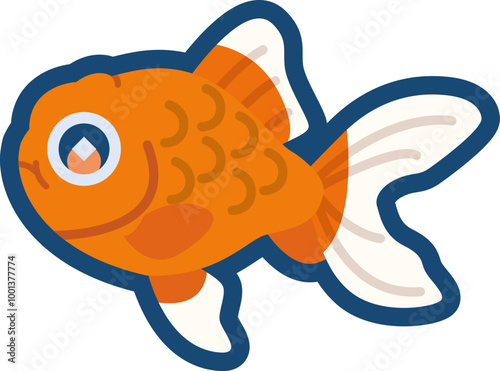 かわいい金魚（日本オランダ）のイラスト