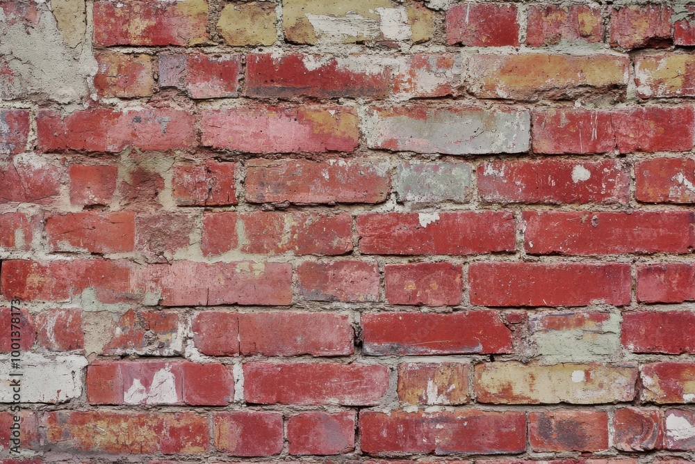 old red brick wall, with each individual brick old red brick wall, with each individual brick