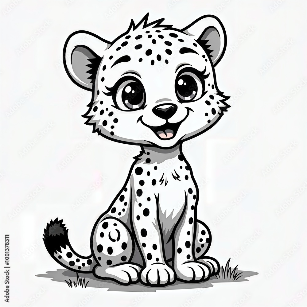 Cute Baby Cheetah Coloring Page Cute Baby Cheetah Coloring Page