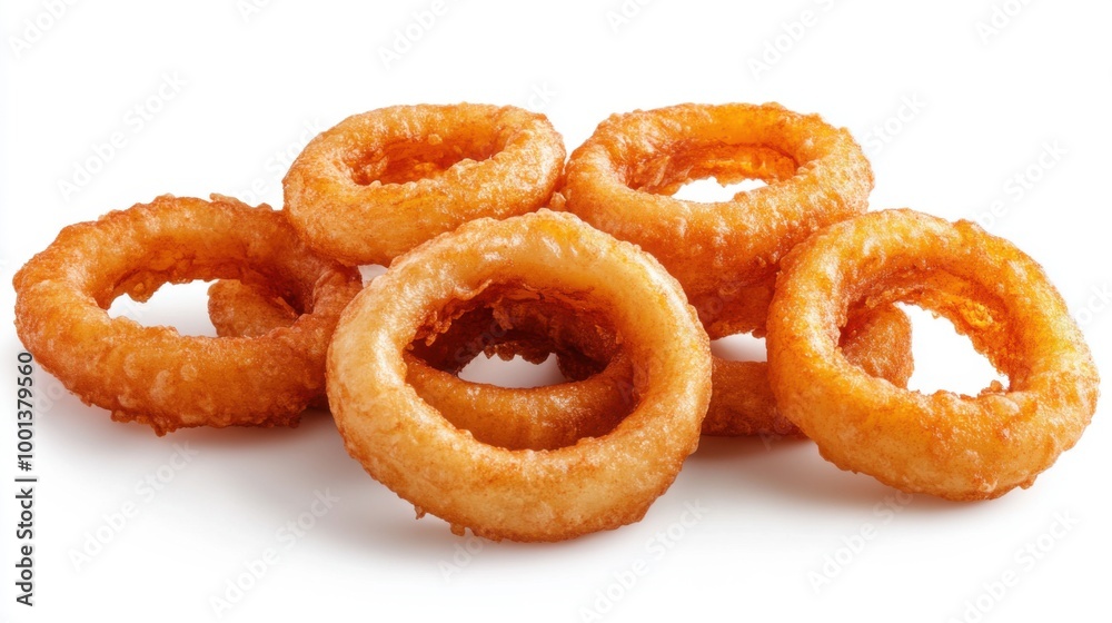 Crispy onion rings on a white background. Crispy fried theme. Crispy onion rings on a white background. Crispy fried theme.