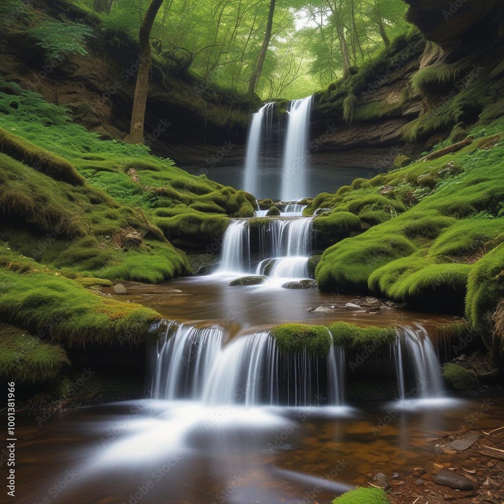 Obraz premium waterfall in the forest