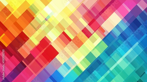 Bright and bold rainbow pixel art with a modern design. Geometric patterns in vivid colors isolated on a white or transparent background