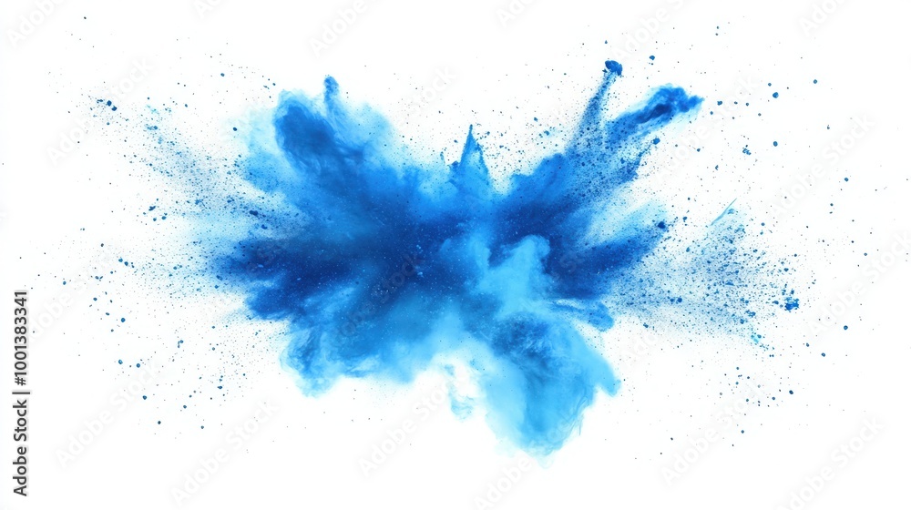 Bright blue explosion isolated on a clean white or transparent background. Abstract, high-energy design with vivid splashes and dramatic impact Bright blue explosion isolated on a clean white or transparent background. Abstract, high-energy design with vivid splashes and dramatic impact