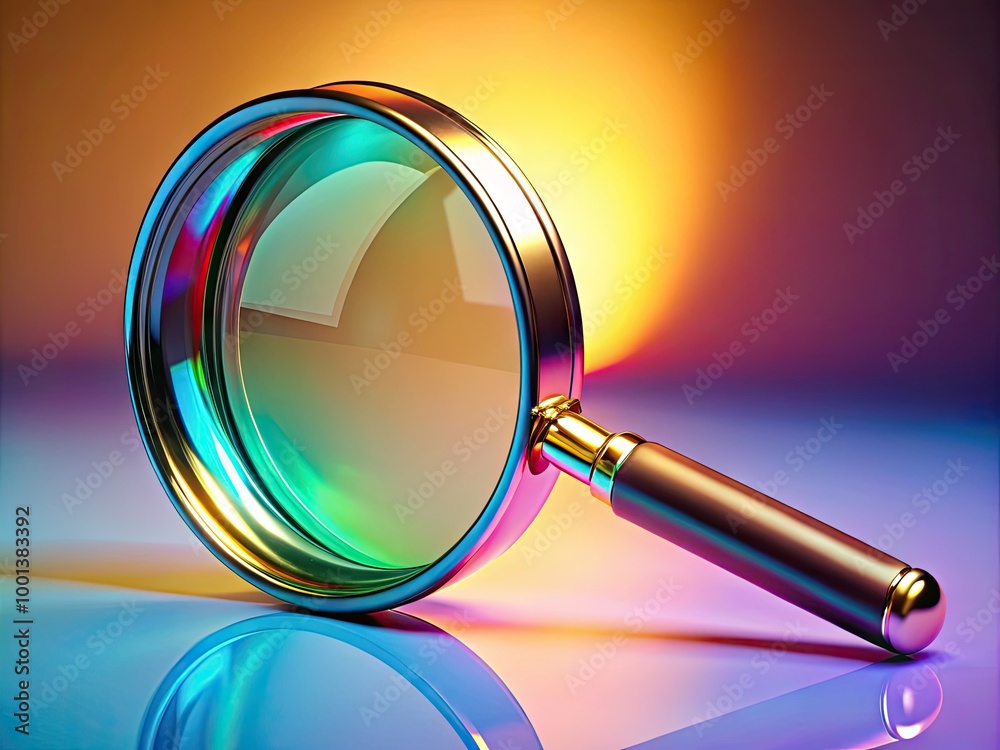 3D Magnifying Glass Rendering on Light Background for Focused Analysis and Detailed Examination 3D Magnifying Glass Rendering on Light Background for Focused Analysis and Detailed Examination